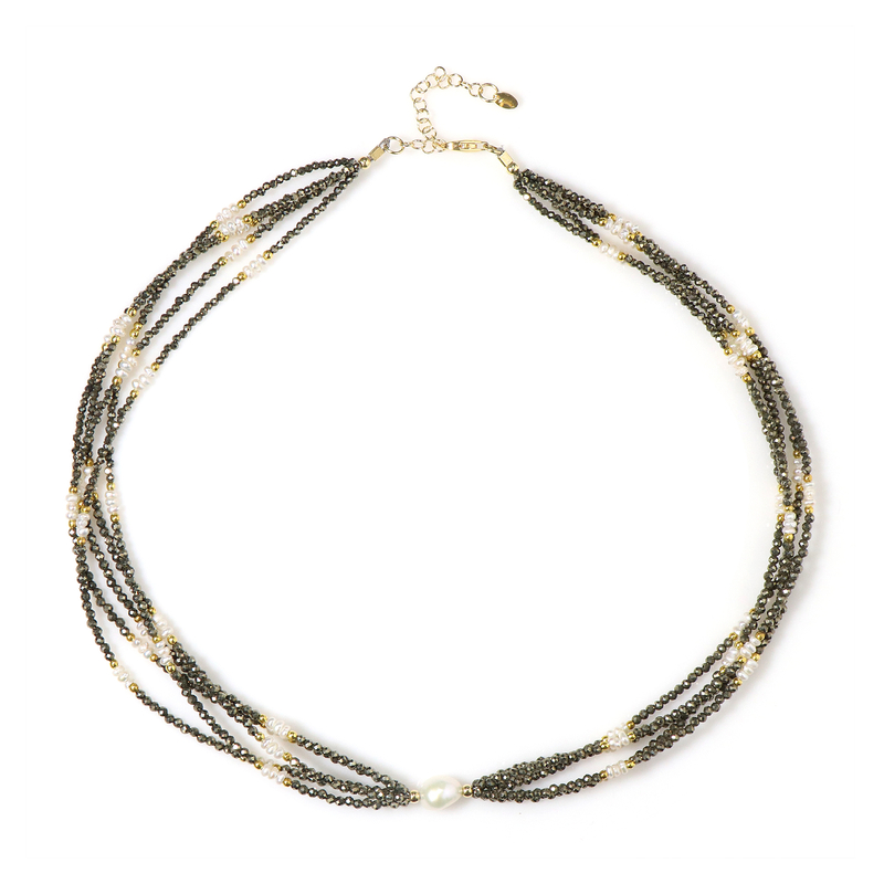 Edelstein-Silberhalskette (Riya)