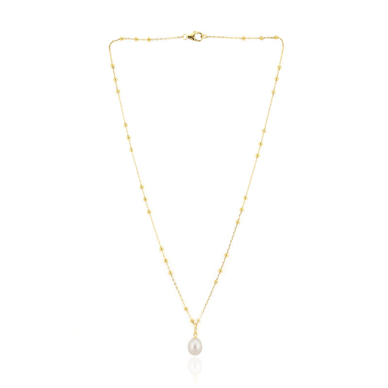 Weiße Süßwasserzuchtperlen-Silberhalskette