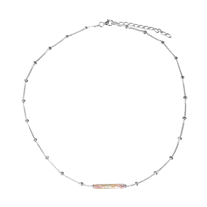 Keshi-Perlen-Silbercollier (TPC)