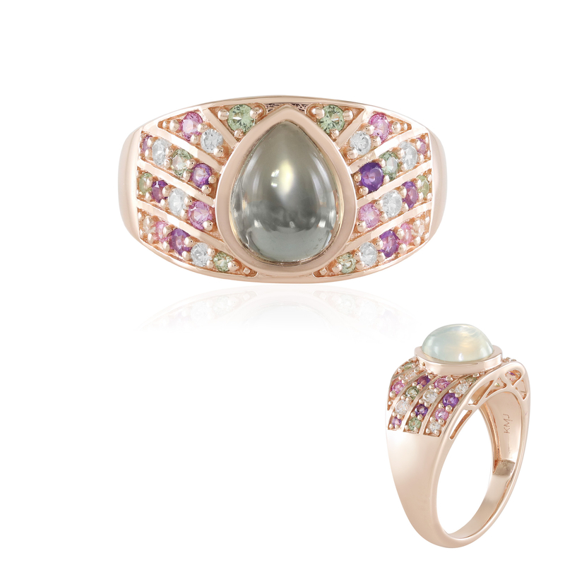 Grüner Mondstein-Silberring (KM by Juwelo)