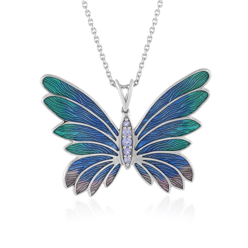 Tansanit-Silberhalskette (Adela Silber) Tansanit-Silberhalskette (Adela Silber)