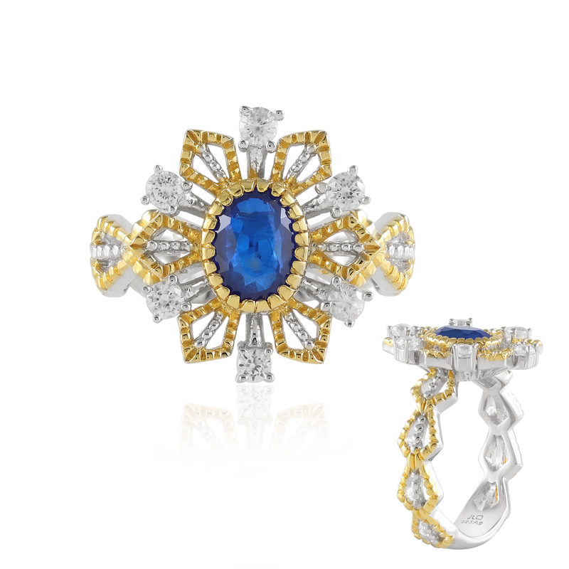 Cobaltblauer Spinell-Silberring (Gems en Vogue)
