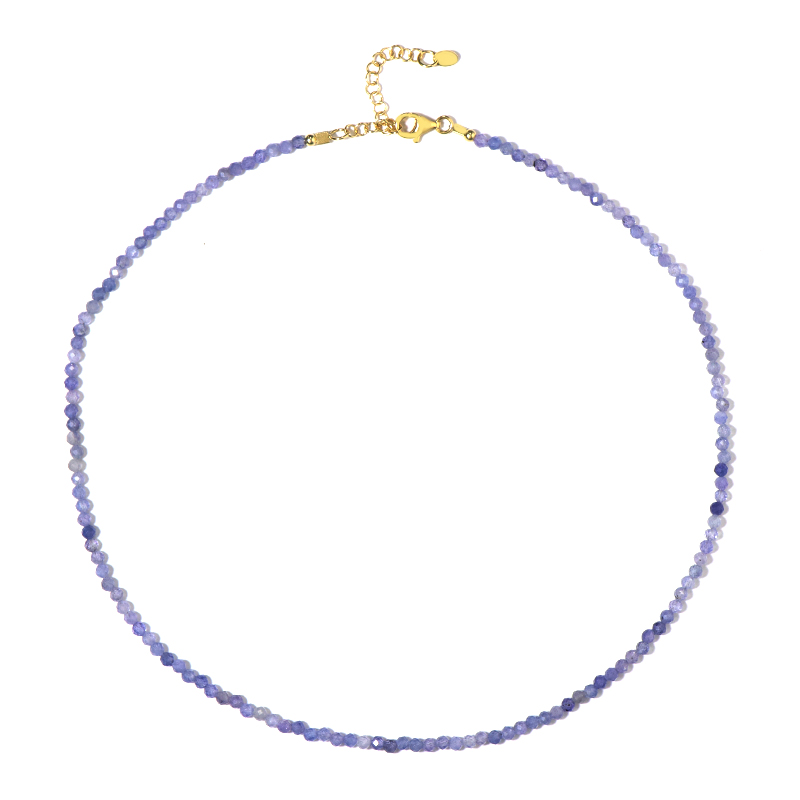 Tansanit-Silberhalskette