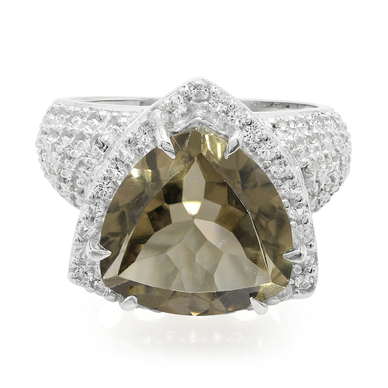 Rauchquarz-Silberring