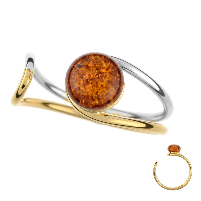 Baltischer Cognac-Bernstein-Silberring (dagen)