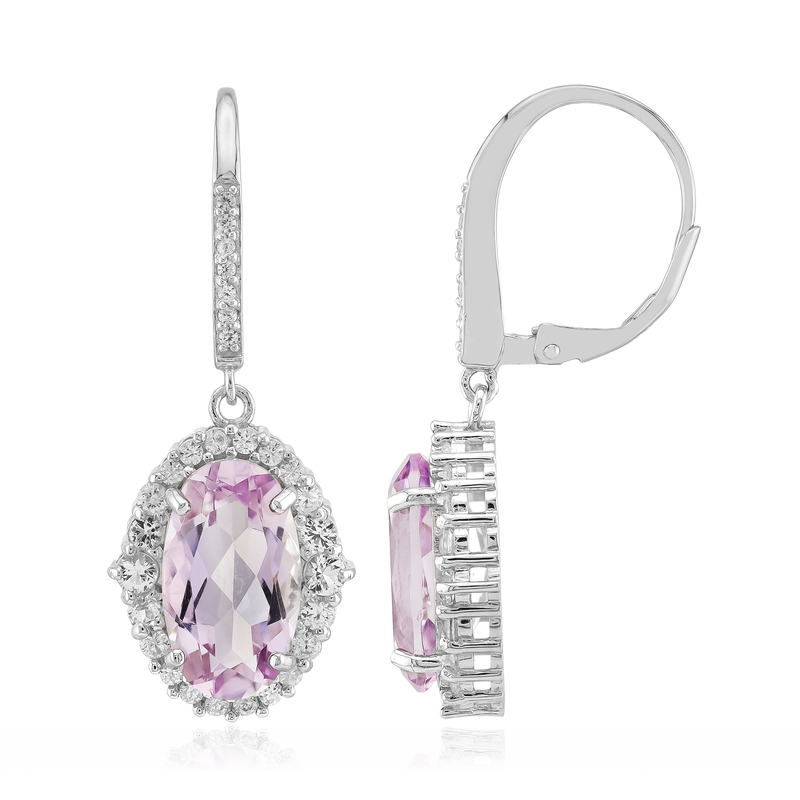 Bolivianischer Amethyst-Silberohrringe