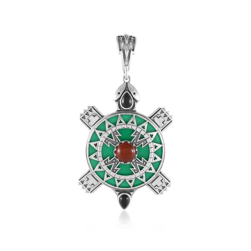 Grüner Onyx-Silberanhänger (Desert Chic) Grüner Onyx-Silberanhänger (Desert Chic)