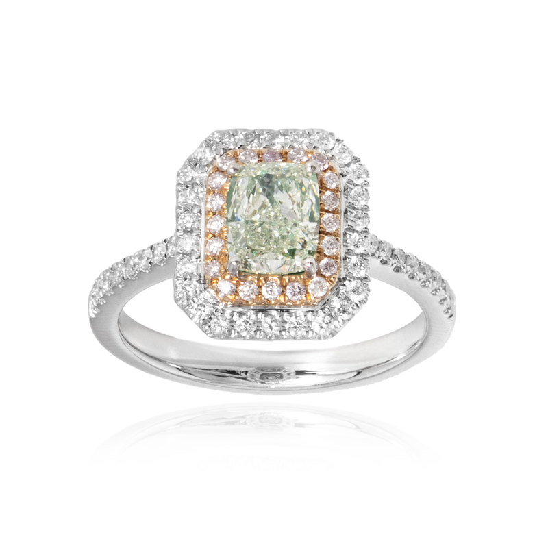Grüner SI2 Brillant-Goldring (CIRARI)