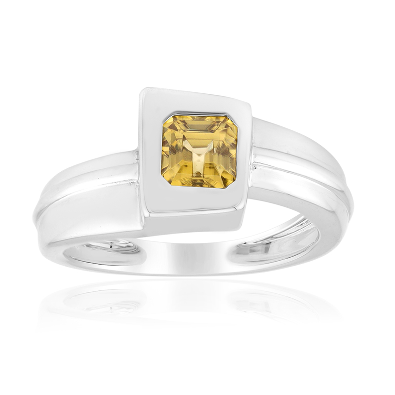 Gelber Zirkon-Silberring (SAELOCANA)