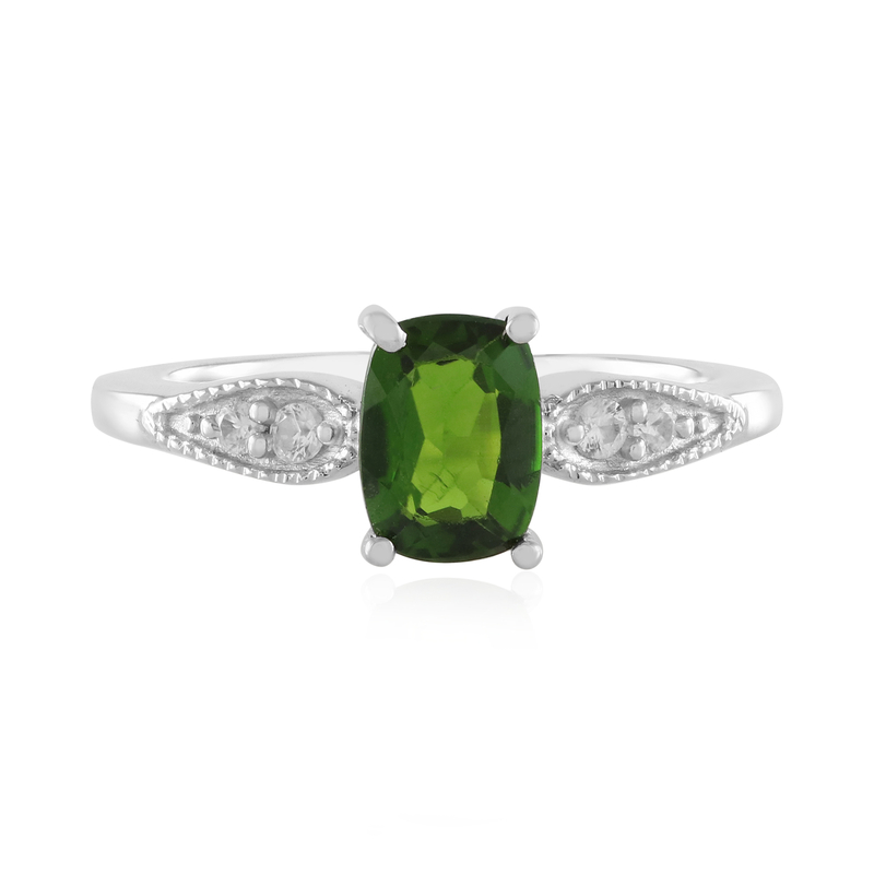 Russischer Diopsid-Silberring