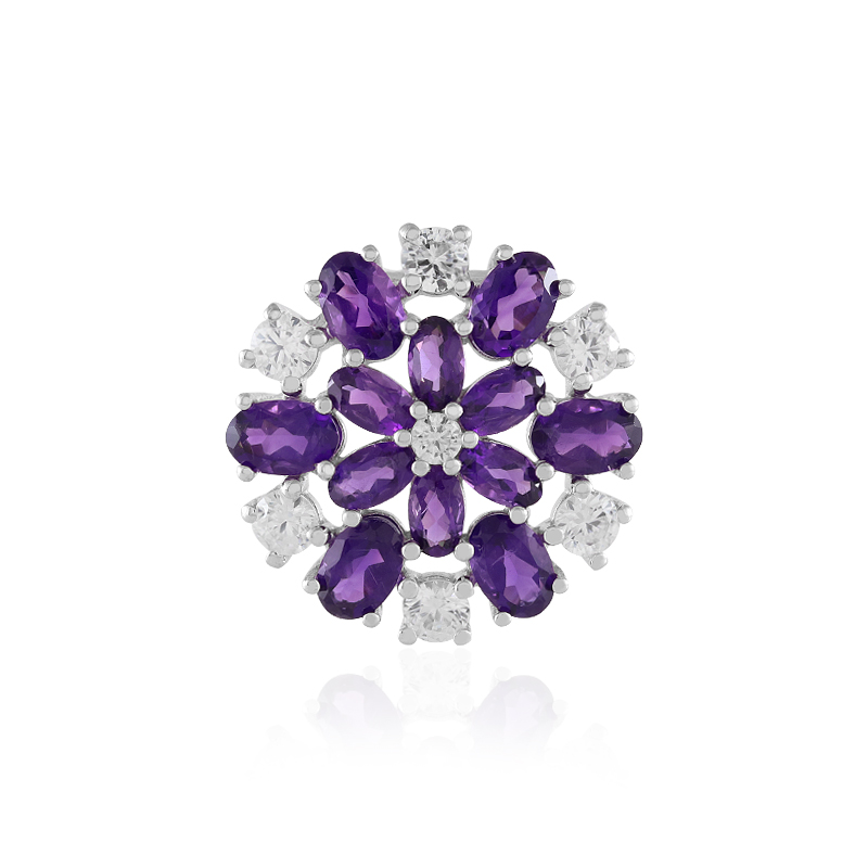 Sambia-Amethyst-Silberanhänger