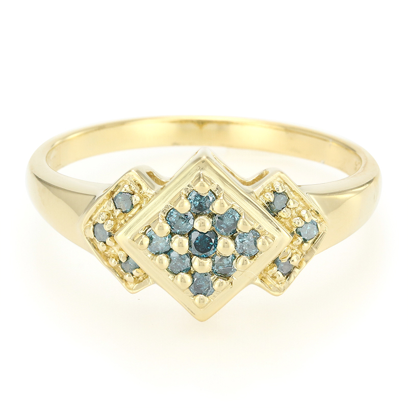 Fancy-Diamant-Silberring