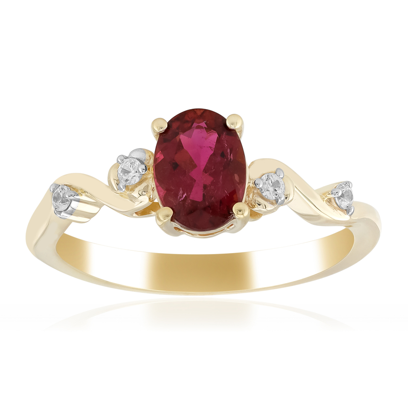 AAA-Brasilianischer Rubellit-Goldring
