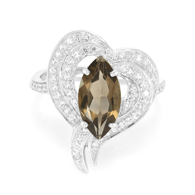 Rauchquarz-Silberring