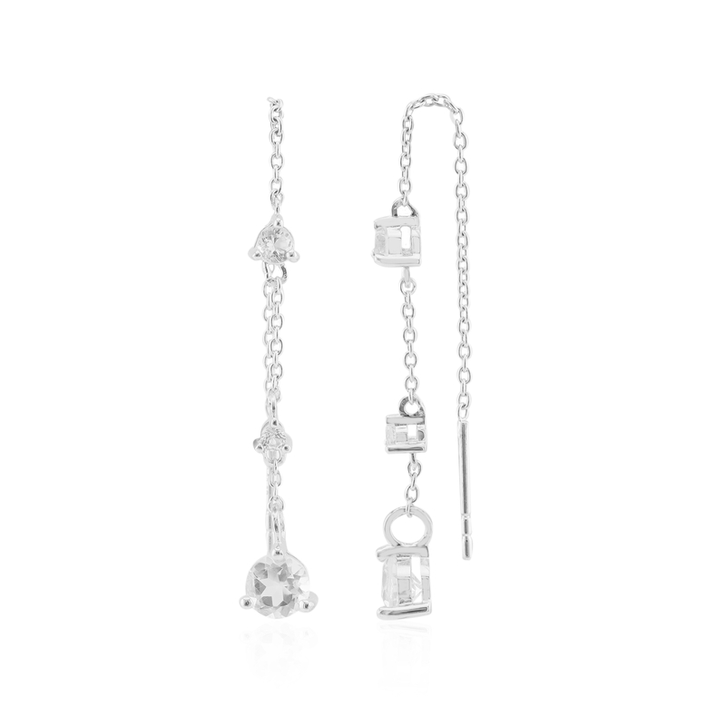 Weißer Topas-Silberohrringe