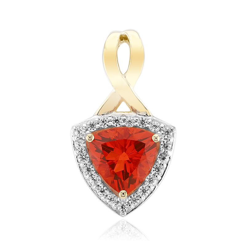 AAA-Mexikanischer Feueropal-Goldanhänger