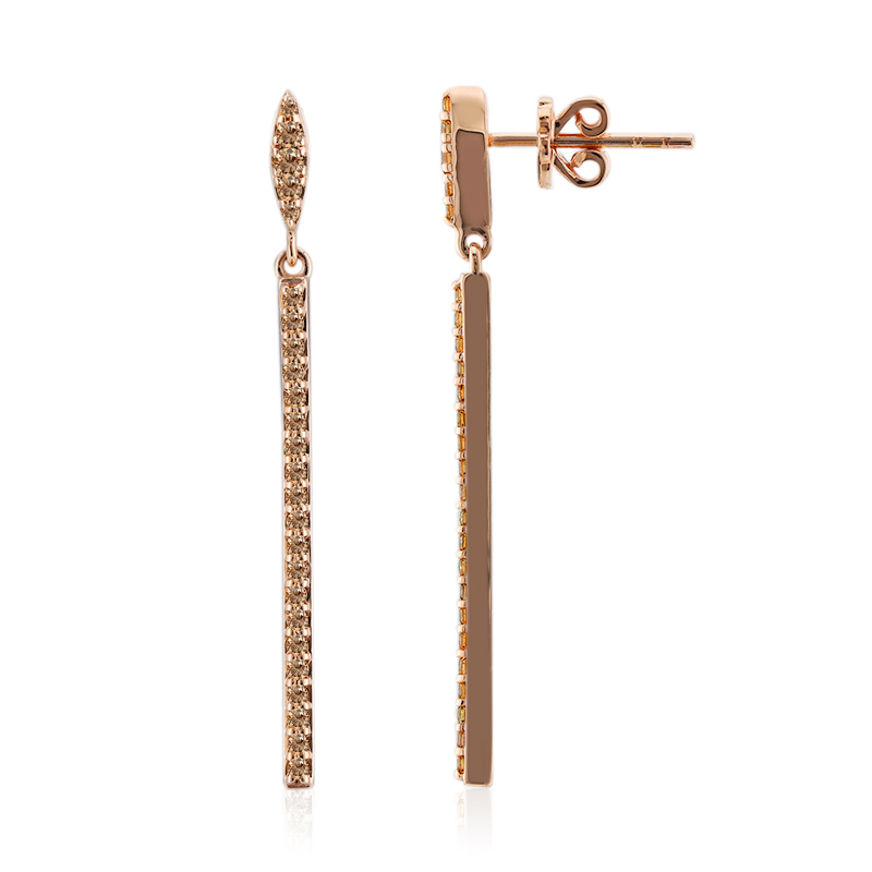 SI1 Argyle-Rose de France-Brillant-Goldohrringe (Annette)