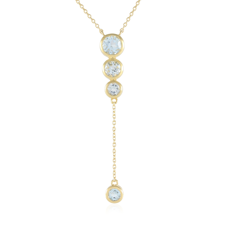 Himmelblauer Topas-Silbercollier (de Melo)