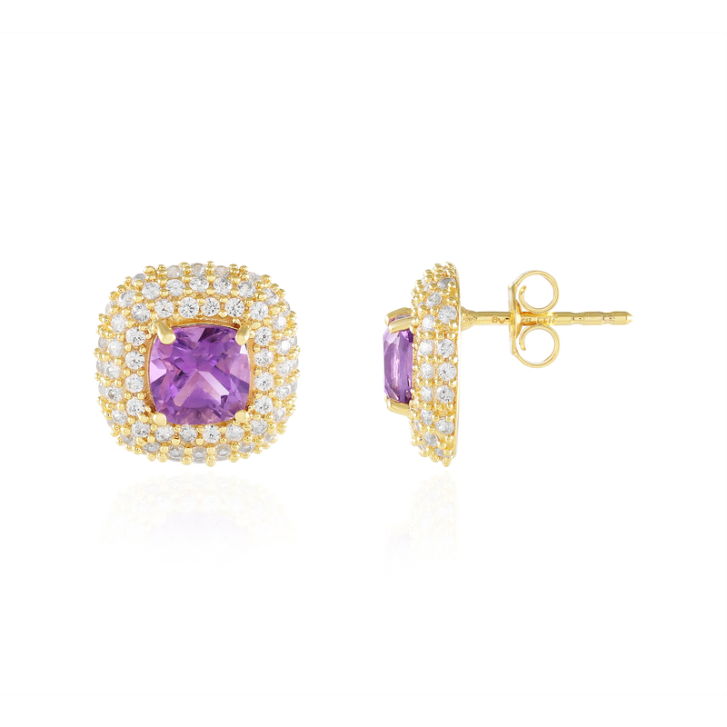 Marokkanischer Amethyst-Silberohrringe