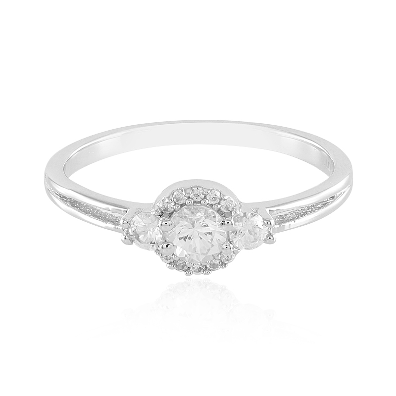 Weißer Saphir-Silberring