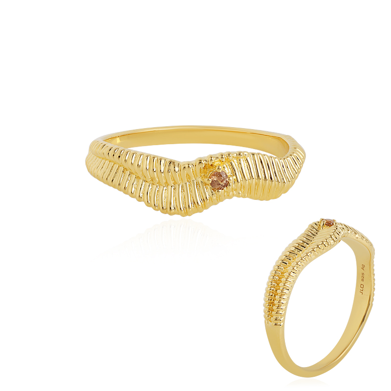 Gelber Zirkon-Silberring (SAELOCANA)