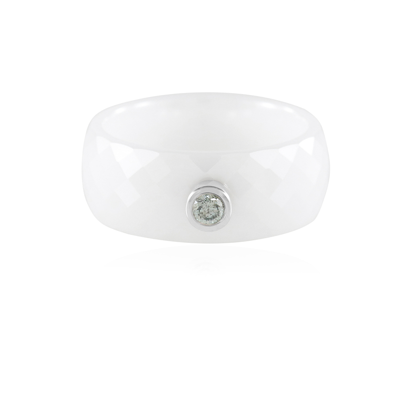 Himmelblauer SI2 Brillant-Keramikring