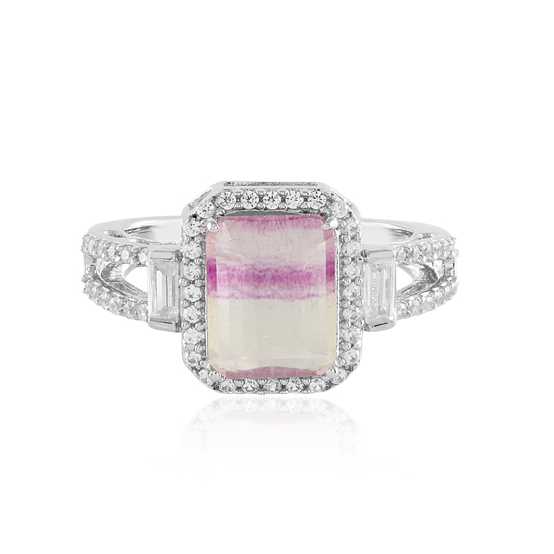 Mehrfarbiger Fluorit-Silberring