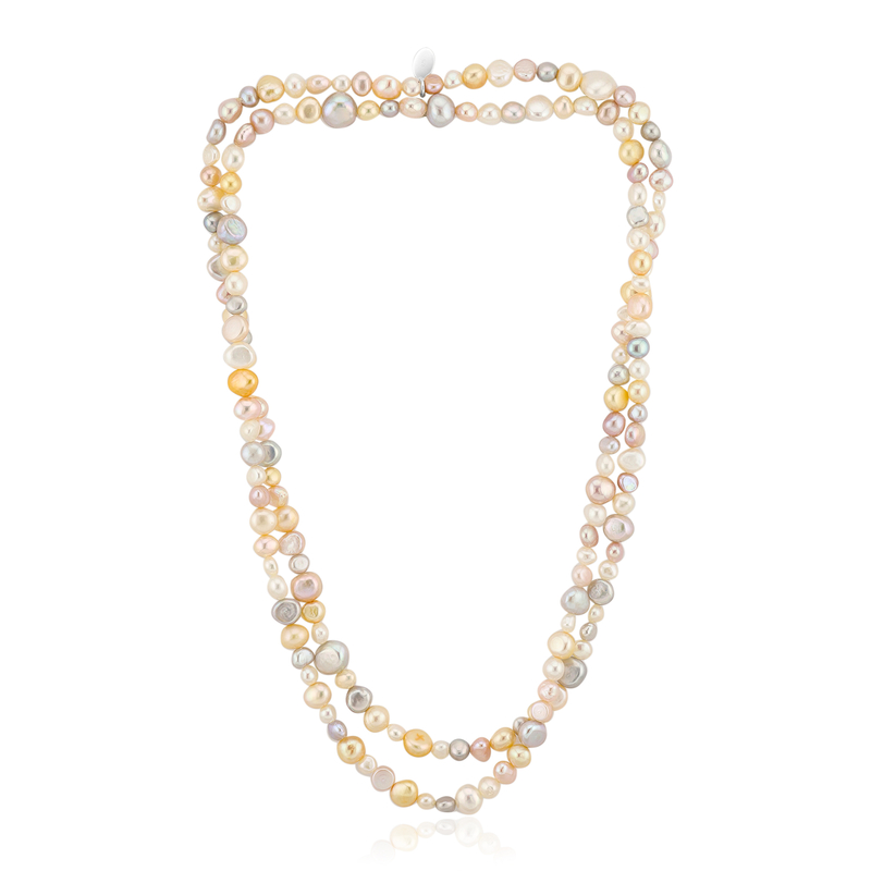Süßwasserzuchtperlen-Silberhalskette (TPC)