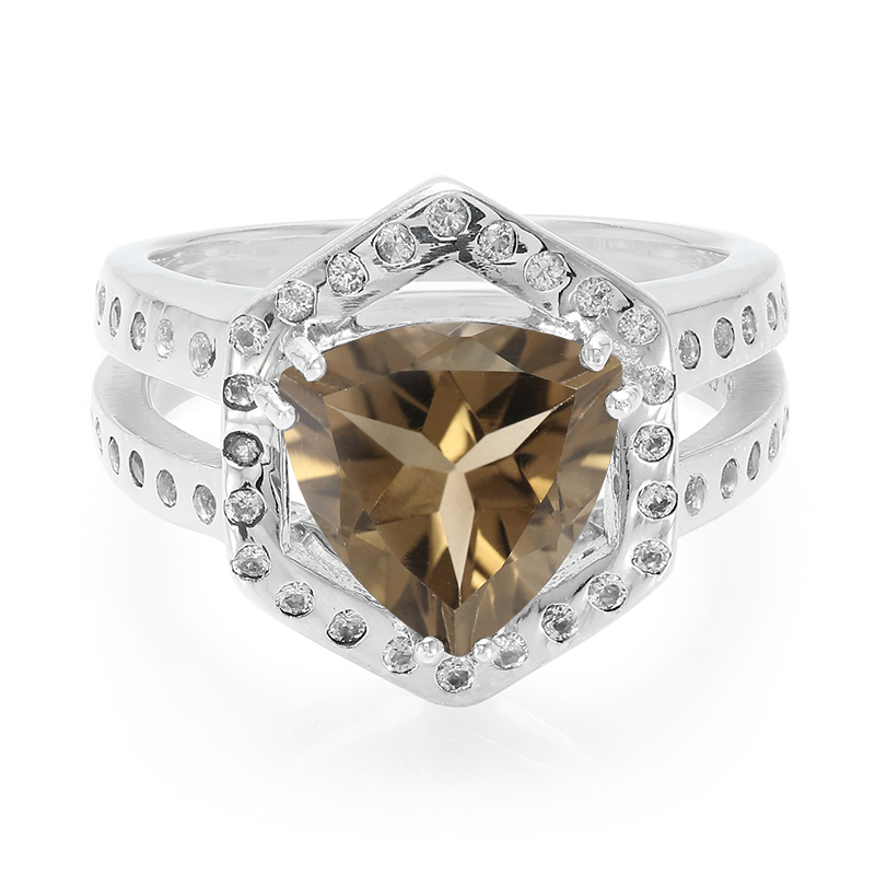 Rauchquarz-Silberring