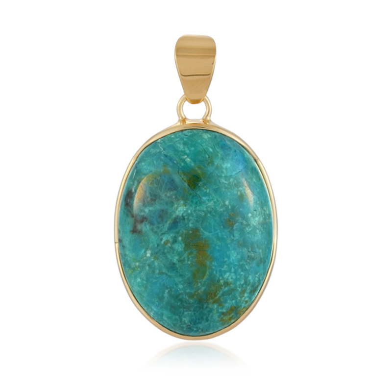 Chrysokoll-Silberanhänger (Bali Barong)