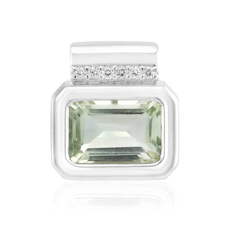 Grüner Amethyst-Silberanhänger (MONOSONO COLLECTION)