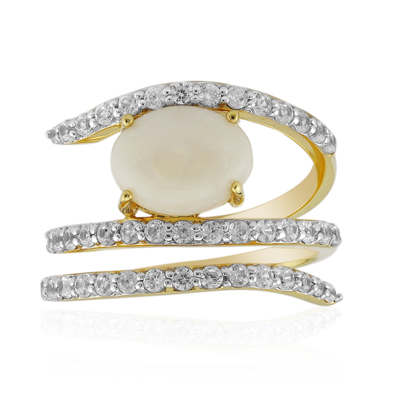 Weißer Opal-Silberring