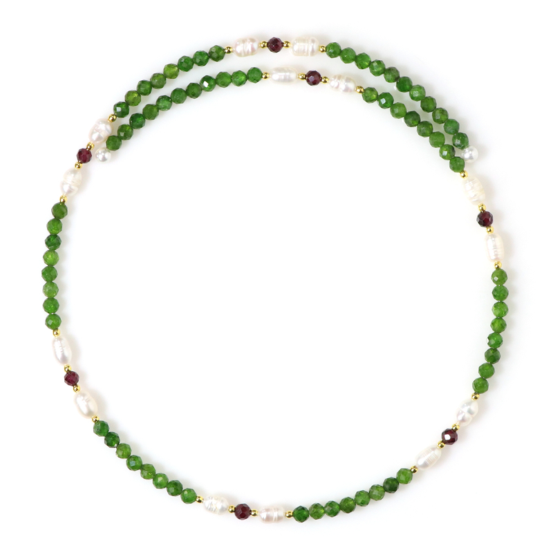 Edelstein-Stahlhalsreif (Riya)