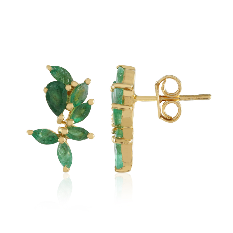 Sambia-Smaragd-Silberohrringe