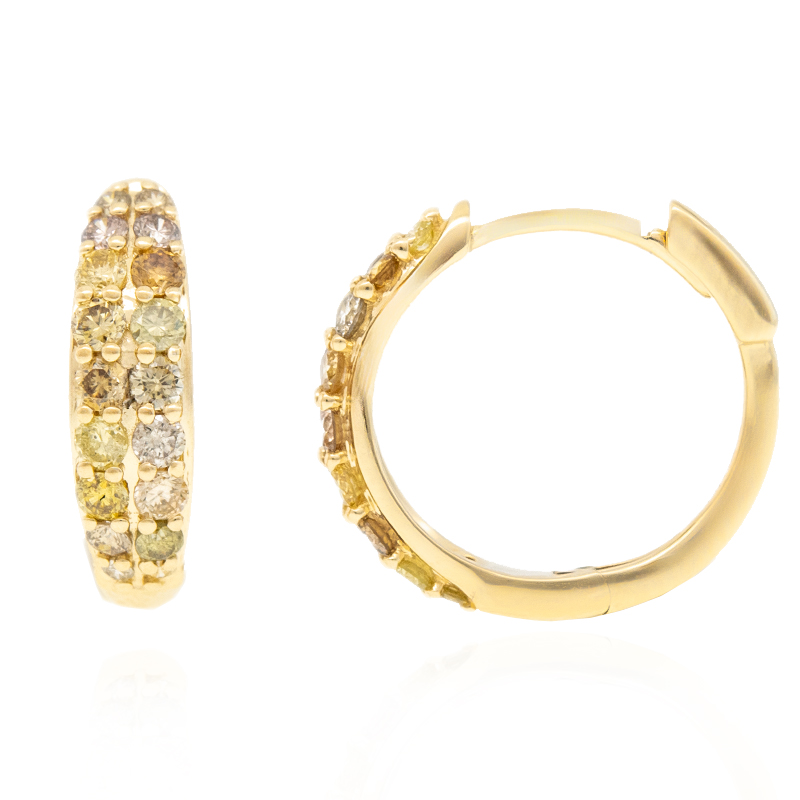SI2 Fancy-Brillant-Goldohrringe (CIRARI)