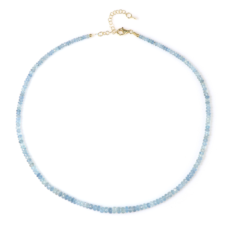 Brasilianischer Aquamarin-Silberhalskette