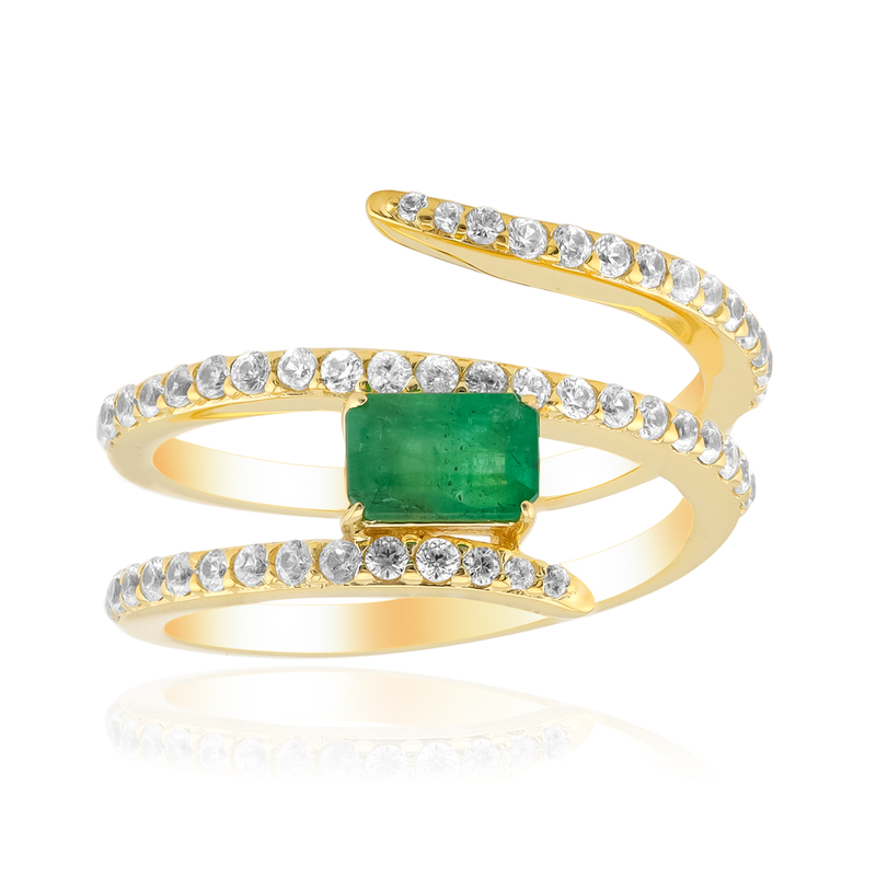 Sambia-Smaragd-Silberring