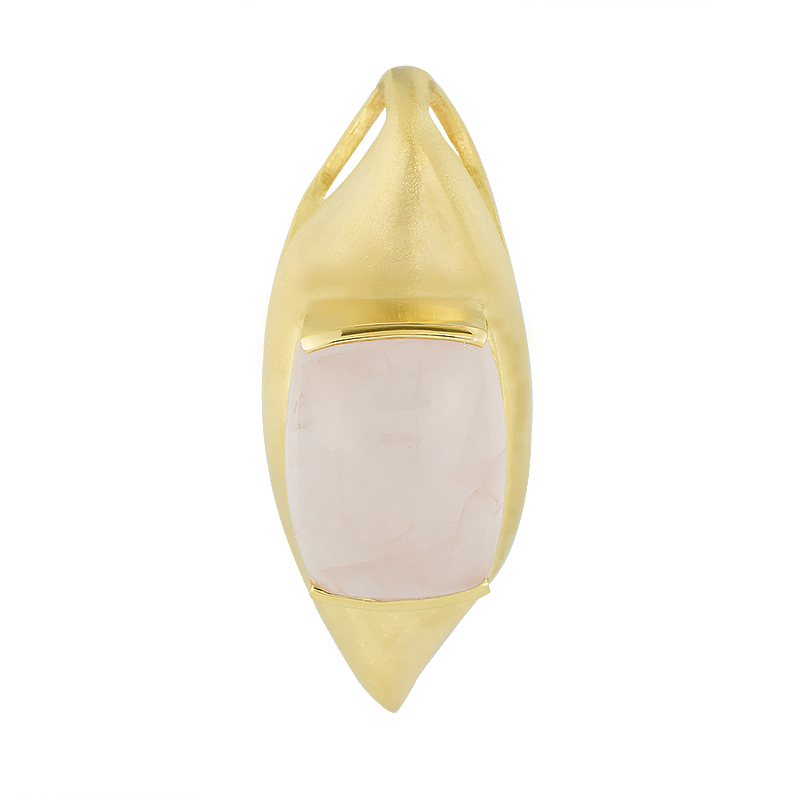 Rosenquarz-Silberanhänger (MONOSONO COLLECTION)