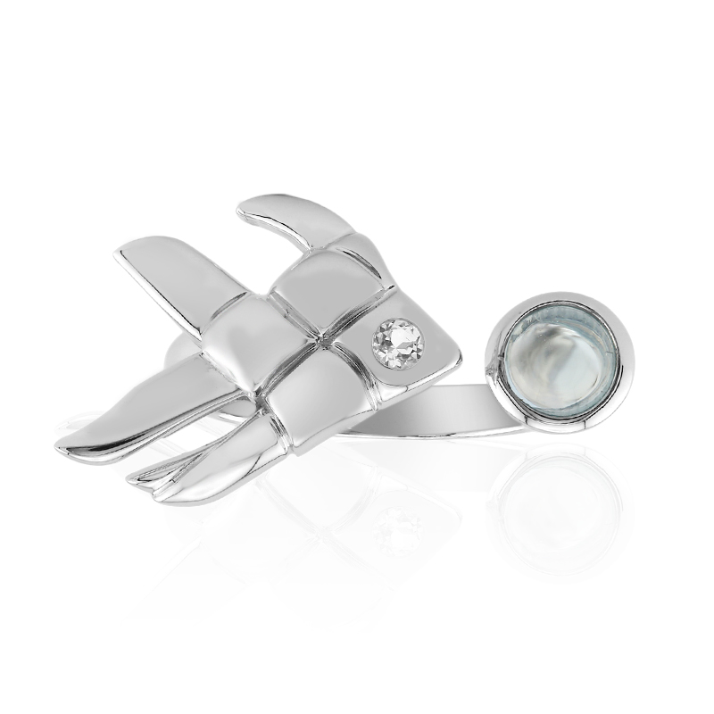 Himmelblauer Topas-Silberring