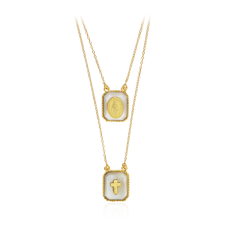 Perlmutt-Silbercollier