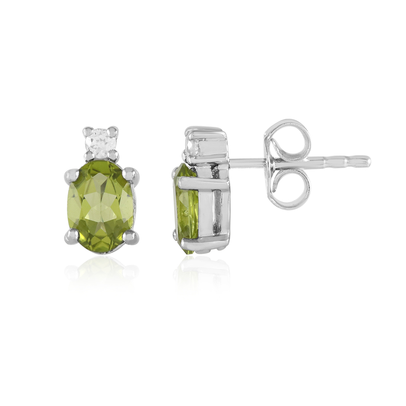 Peridot-Silberohrringe