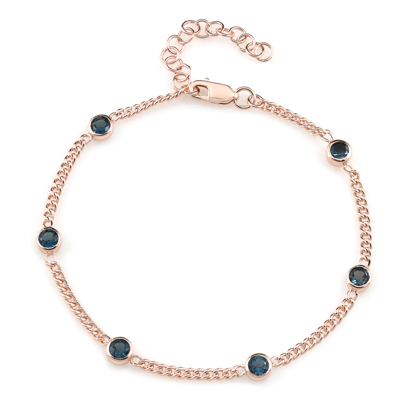 Londonblauer Topas-Silberarmband (Adela Silber)