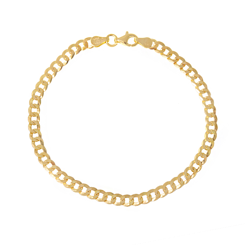 Silber-Panzerarmband – 3,6 g – 19 cm – vergoldet