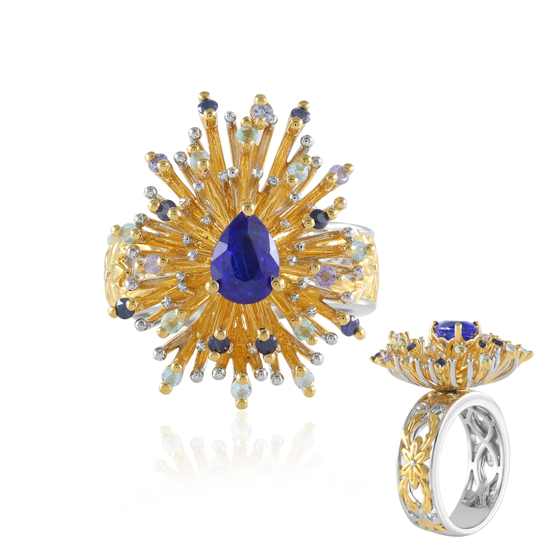 Cobaltblauer Spinell-Silberring (Gems en Vogue)