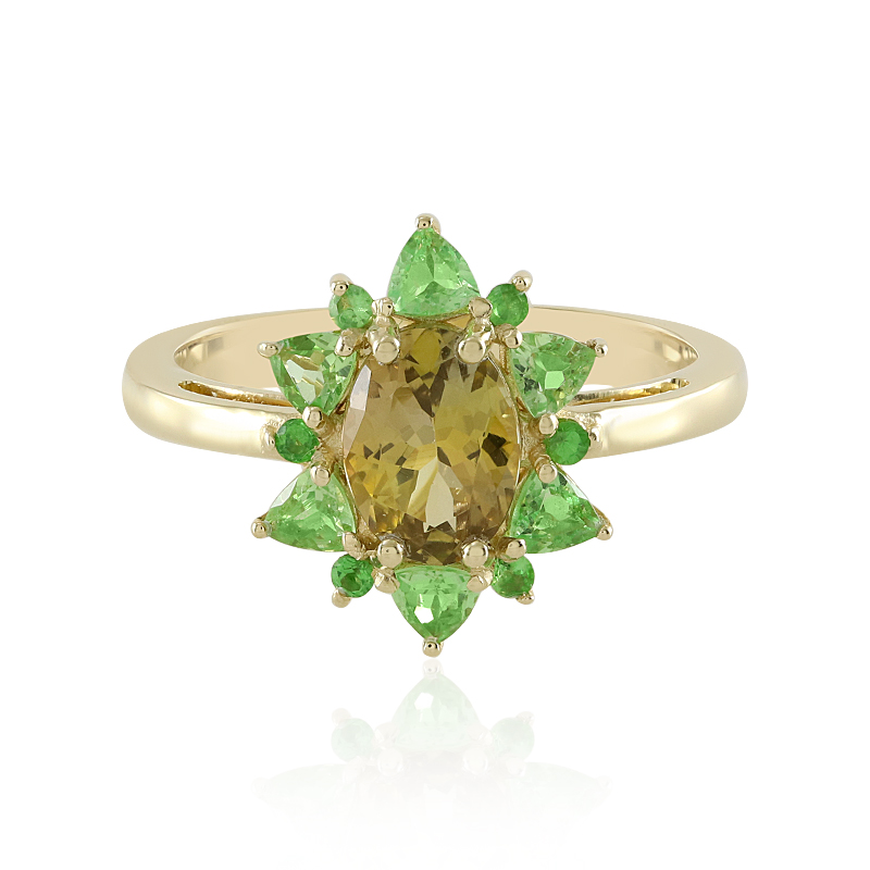Nicht erhitzter Gelber Tansanit-Goldring (Adela Gold) - Farbe: Gelb