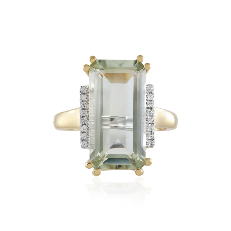 Grüner Amethyst-Silberring