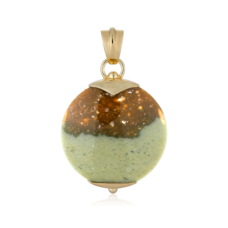 Versteinertes Holz-Silberanhänger (Bali Barong)