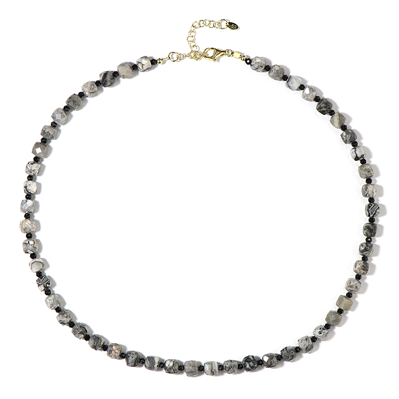 Silberner Band-Jaspis-Silberhalskette