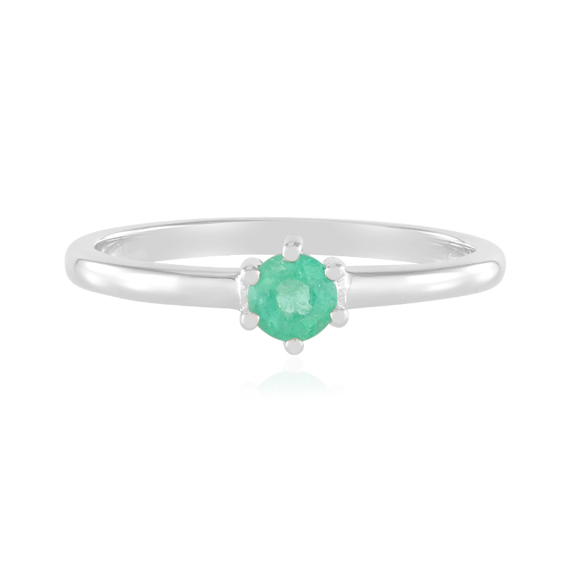 Russischer Smaragd-Silberring (Adela Silber)