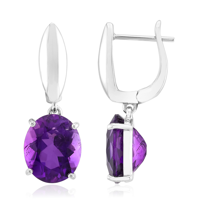 Sambia-Amethyst-Silberohrringe